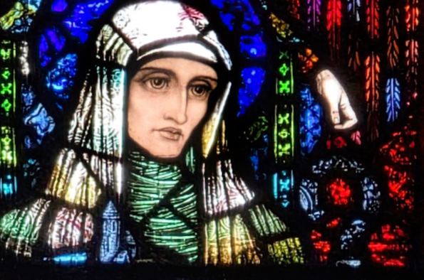 Colour Photo showing details of stained glass window